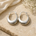 Handmade 925 Sterling Silver Chunky U-Hoop Earrings – Minimalist Modern Statement Jewelry