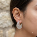 Handmade 925 Sterling Silver Filigree Hoop Earrings – Wide Vintage Boho Statement Jewelry