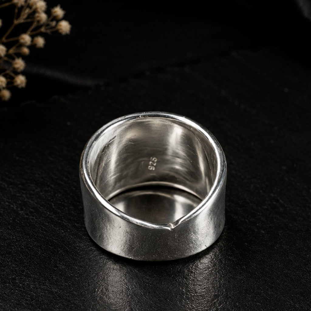 Handmade Chunky 925 Sterling Silver Dome Statement Ring
