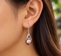 Handmade 925 Sterling Silver Calla Lily Pearl Drop Earrings – Elegant Floral Dangle Jewelry